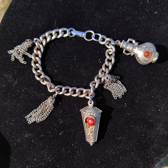 Antique Jewelry - Antique tibetan charm bracelet